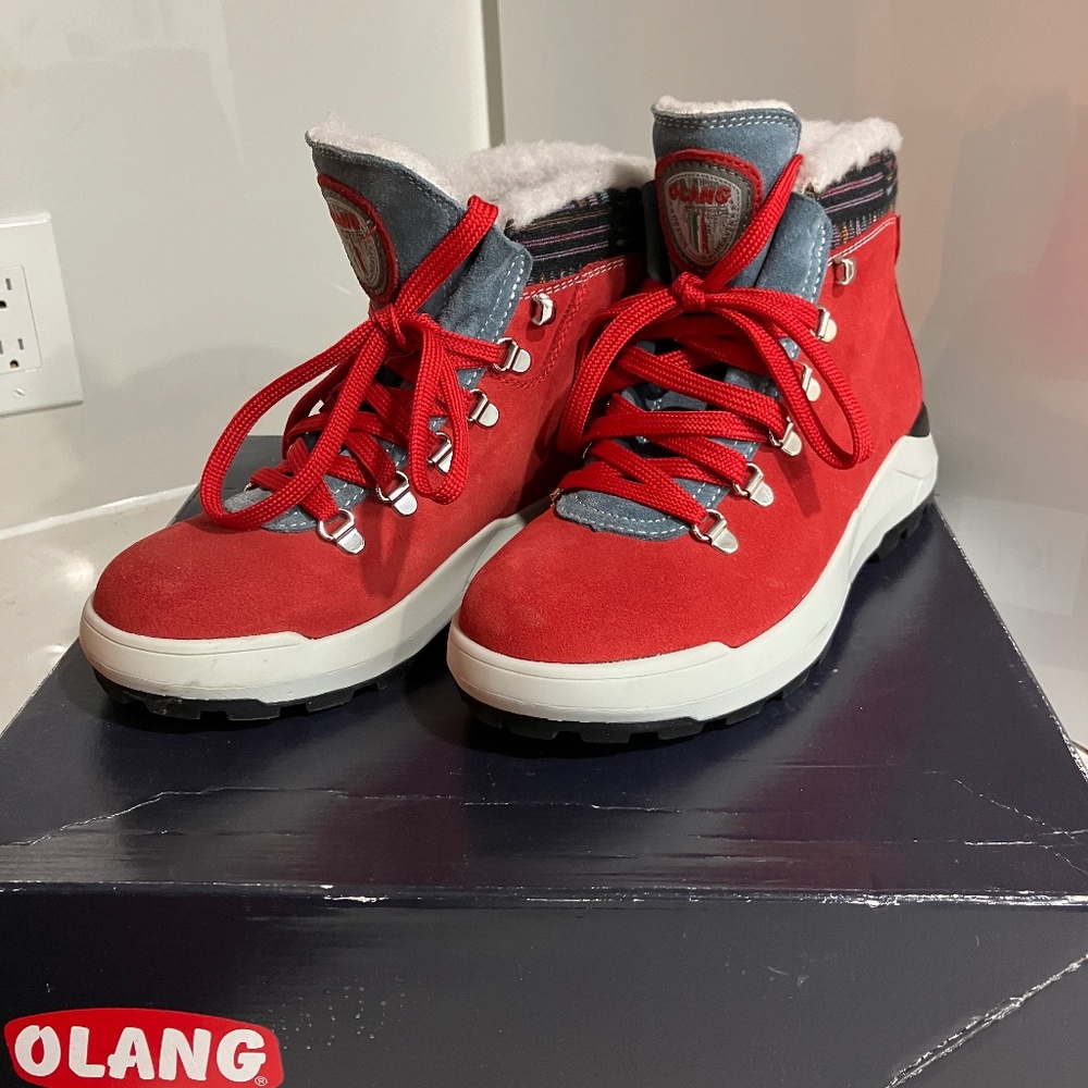 Bottes d'hiver Olang avec crampons pivotants - Rouges - Taille 8 US